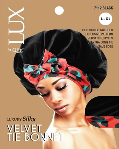 Lux by Qfitt Luxury Silky Velvet Tie Bonnet