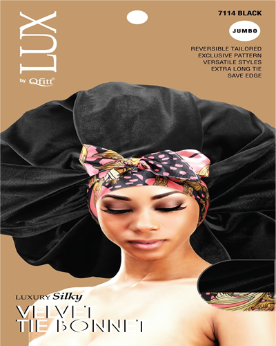 Lux by Qfitt Luxury Silky Velvet Tie Bonnet