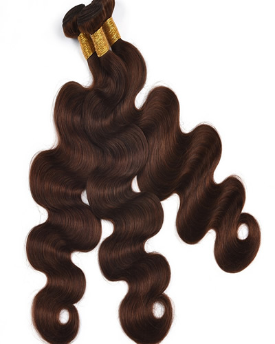 Chocolate Brown Body Wave Bundles With Closure Brazilian Hair Weave Remy