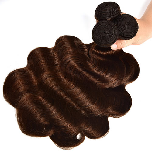 Chocolate Brown Body Wave Bundles With Closure Brazilian Hair Weave Remy