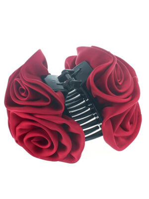 Pink-Coffee-Red-Black-Blue-Cloth-Alloy-Acrylic-Resin-Roses-Flowers-Hair-Claws-Jaw-Clips-Headwear