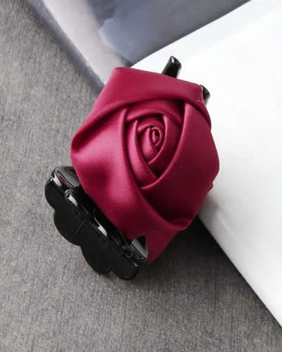 Claret Red Resin Rose Jaw Hair Clip