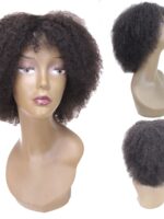 Curly Afro 100% Human Hair Wig, Color: 1B