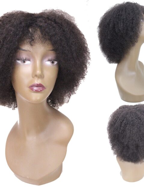 Curly Afro 100% Human Hair Wig, Color: 1B